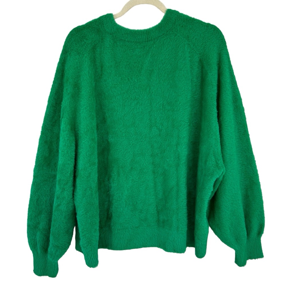 AERIE Green Flurry Fuzzy Green Crew Sweater XL - Picture 9 of 9